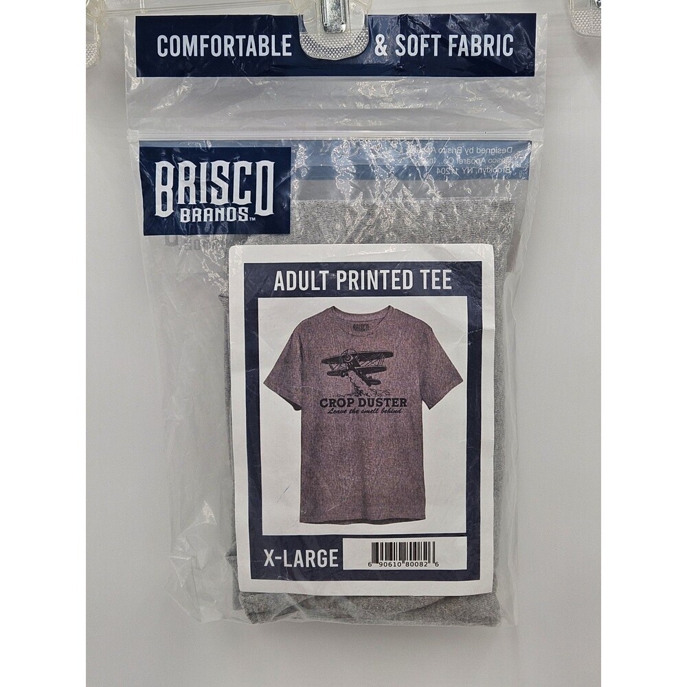 Brisco Brands Crop Duster Shirt X Large Gray Adult Humorous T-Shirt Fart New XL